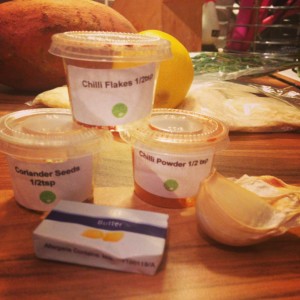 All the ingredients come correctly portioned out with Hello Fresh