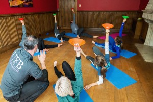 Performing the Turkish Get Up in the Yoga room