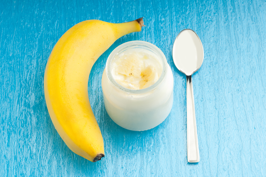 bigstock-banana-yogurt-and-spoon-27479690