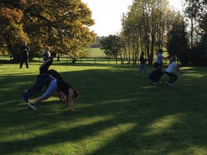 The low point: squat thrusts followed by squats on the ascender circuit