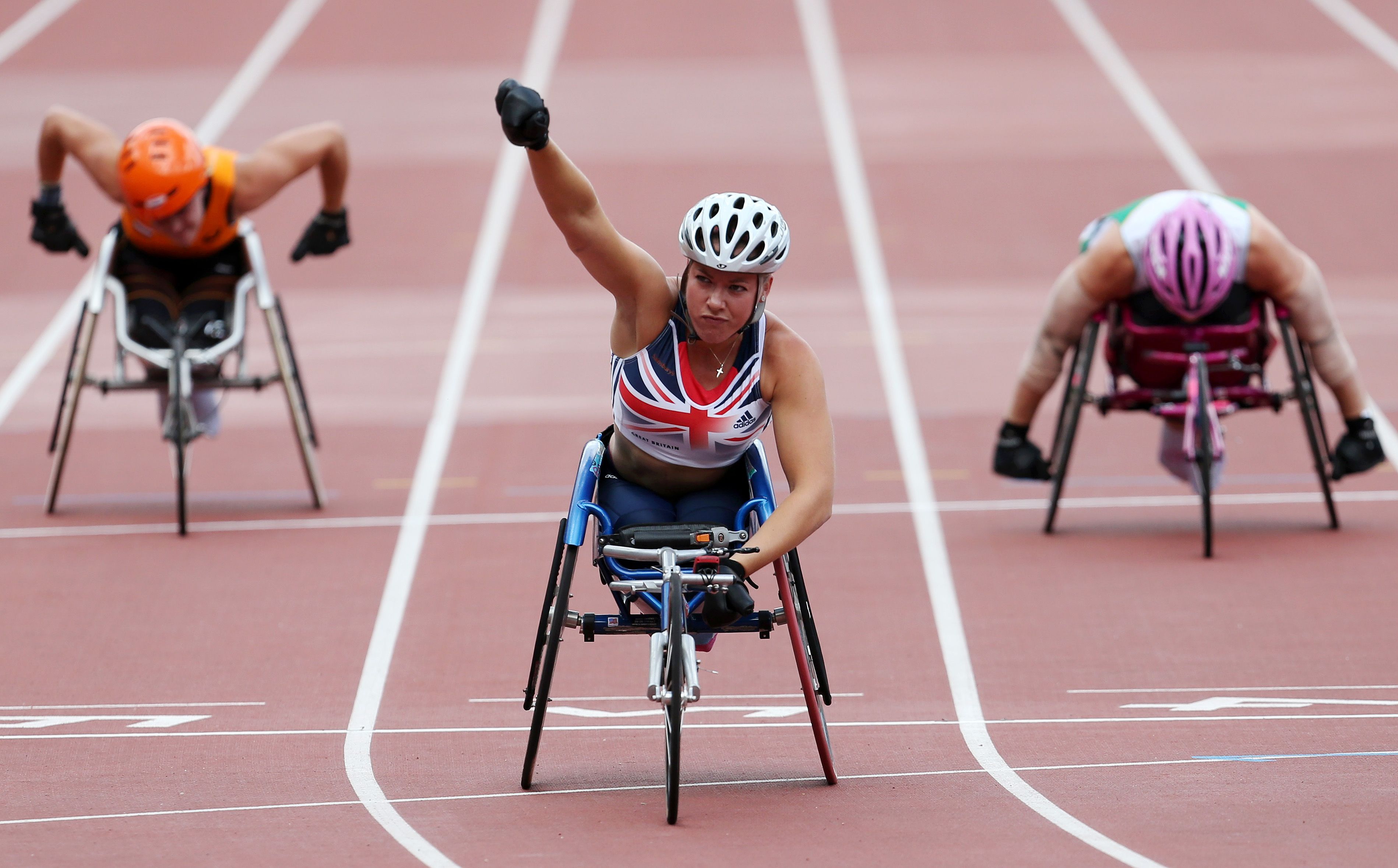 Hannah Cockroft at the Sainsbury’s Anniversary Games in July, where she did the 100m.