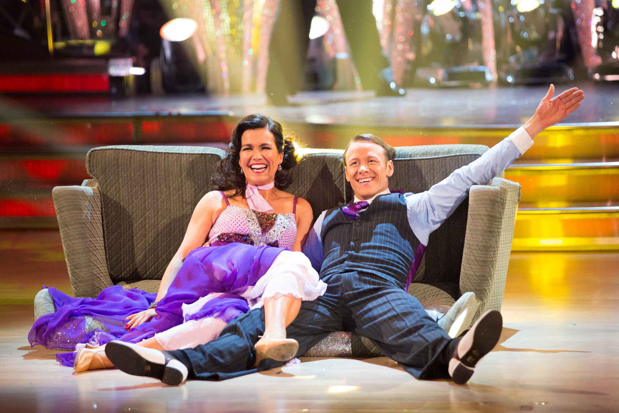 Susanna and Kevin collapse exhausted after their quickstep