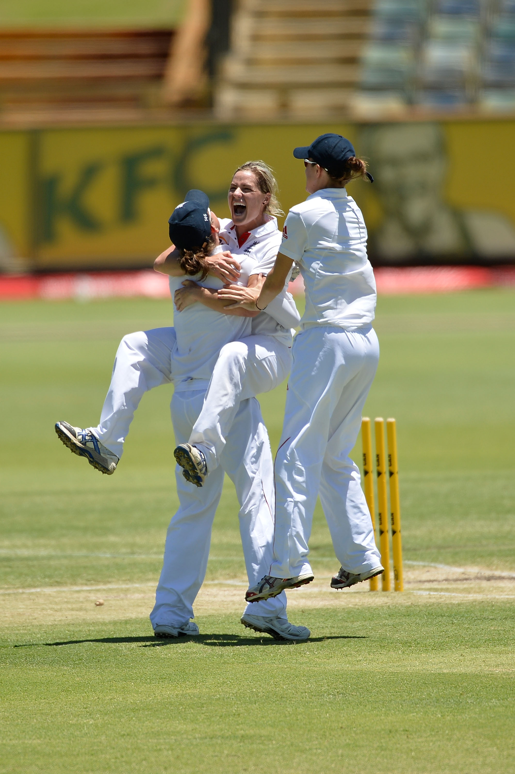 Australia v England - Women's Test Match Day 4, Shrubsole celebrates.