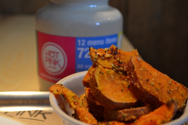 Hot PInk's sweet potato wedges