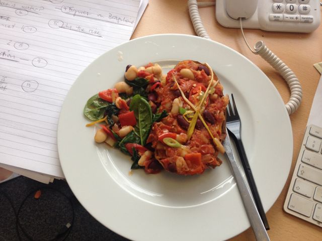 Day Two lunch - one of my favourites - could barely finish Baked Sweet Potato with Bean Chilli