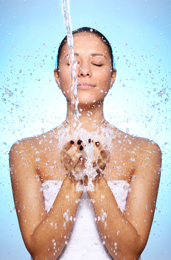 woman water shower splash