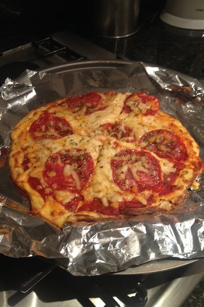 My wheat-free pizza. I went with classic pepperoni.