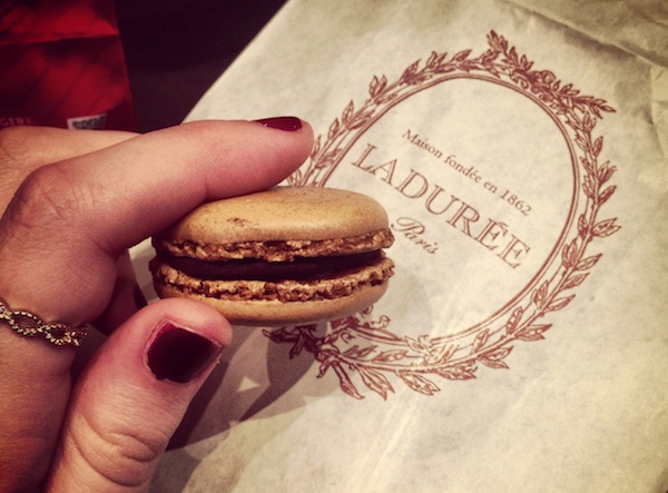 A lovely Laduree macaroon--and it was GF.