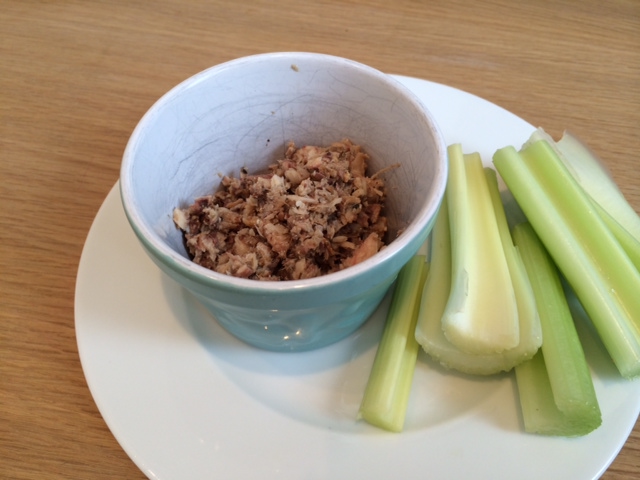 Mashed sardine and sherry vinegar dip