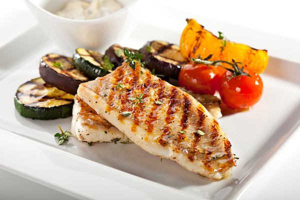 Grilled Fish Fillet with BBQ Vegetables