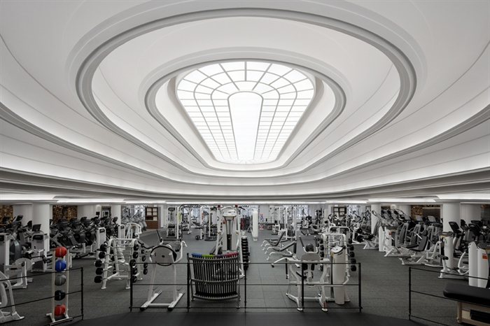 The spacious main gym at Equinox.