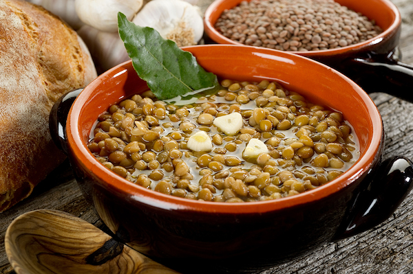 lentils soup on bowl