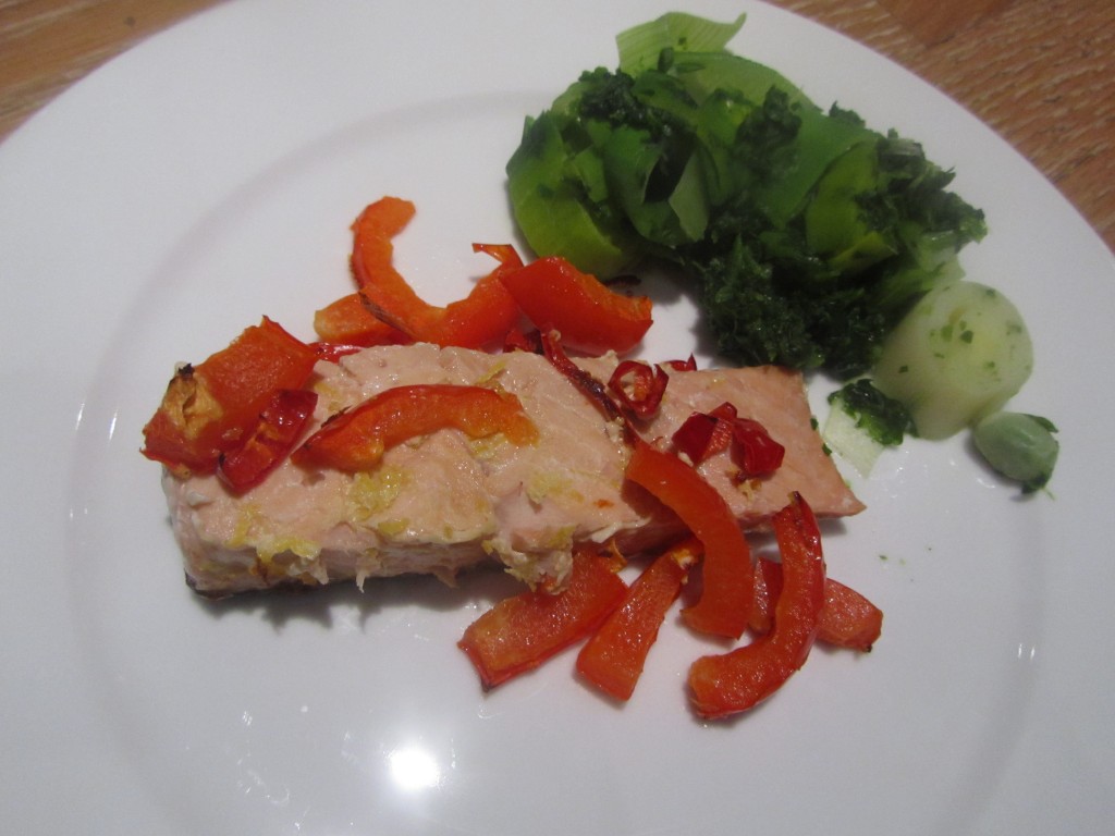 chilli, pepper and lemon salmon