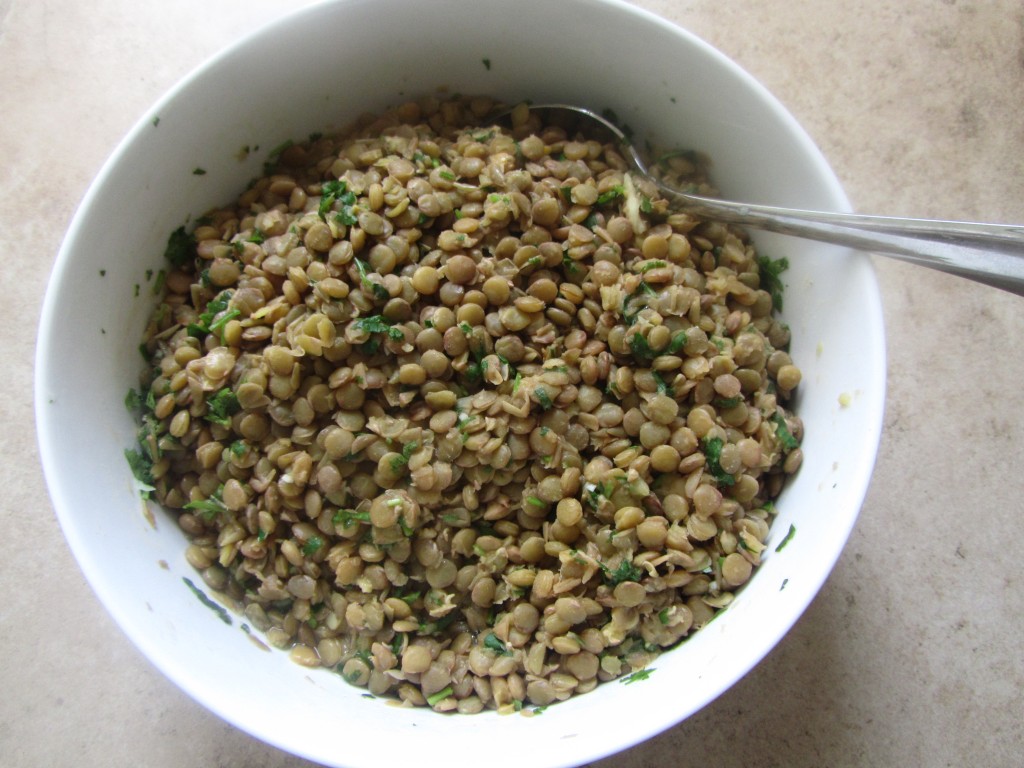 green lentils with lemon and coriander