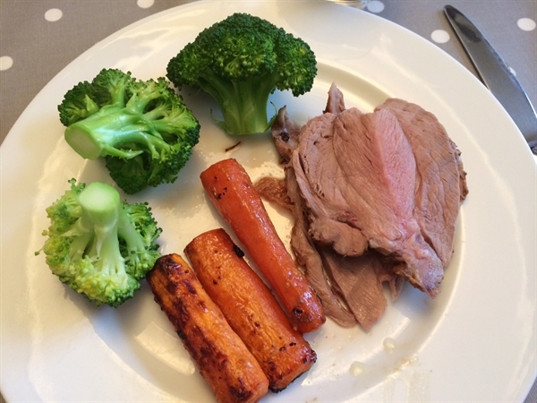 Caroline had roast lamb for Mother's Day along with a couple of glasses of Shiraz to treat herself. We can't blame her!