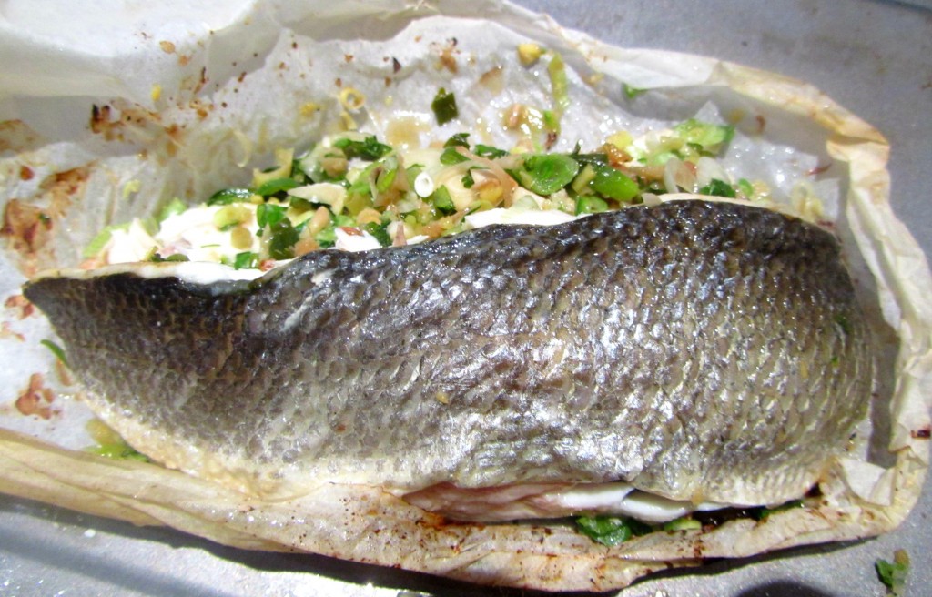 Asian sea bass en papillotte