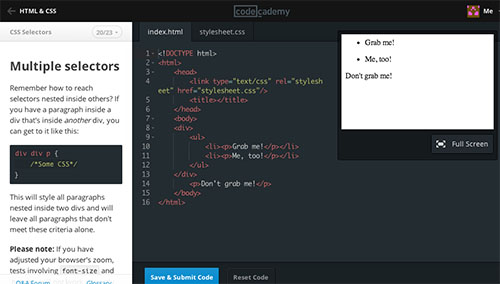 CSS Selectors   Codecademy copy