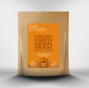 I heart Pumpkin Seed Powder with Chia Seeds from That Protein.