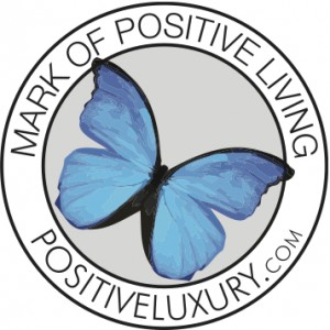 The Butterfly Mark that brands are awarded when they pass Psotive Luxury's standards for responsible and sustainable production and social commitment 