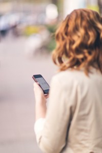 woman on smartphone