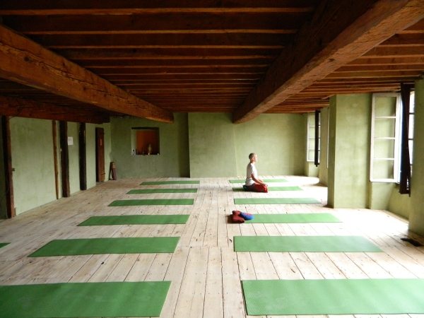 The yoga shala at Yobaba Lounge in France