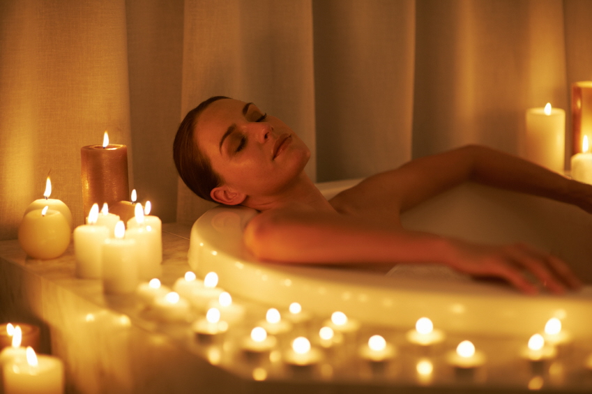 Candle-lit bath