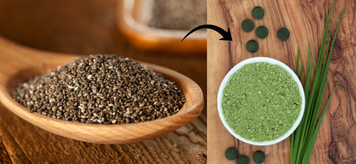 Chia Seeds and Spirulina, Superfood combinations, by Healthista.com