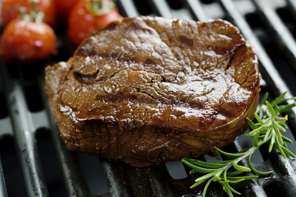 beef fillet on the grill