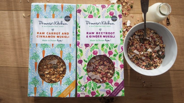 Carrot & Cinnamon and Ginger & Beetroot muesli, Primrose's Kitchen Mueslis, by Healthista.com