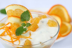 Yogurt with oranges