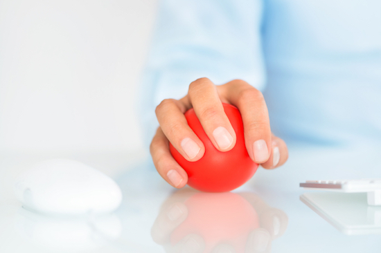 Red stress ball, 7 mindful ways of easing sudden stress, by Healthista.com