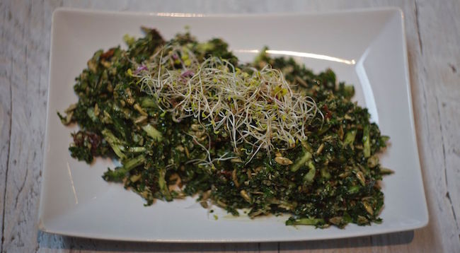 Nama's kale slalad, best raw food restaurants by Healthista.com