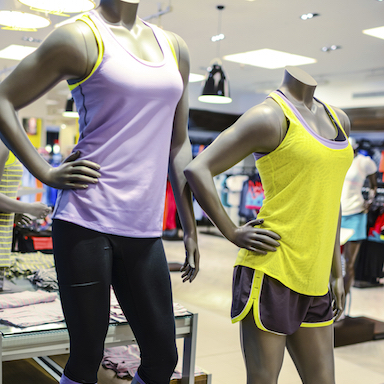 Mannequin at sport clothing store, by Healthista.com