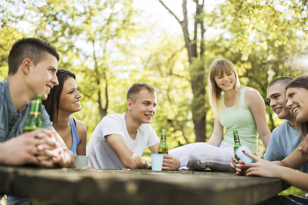 Friends having picnic, Best alcohol free beers by Healthista.com