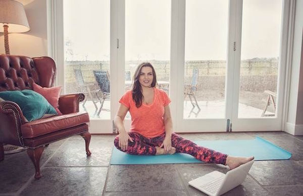 woman doing yoga, by Healthista.com