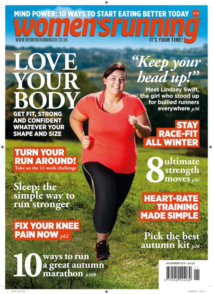 Women's Running magazine November cover, fat fit women, by healthista.com