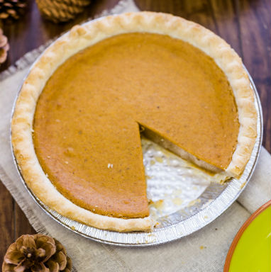 featured image. vegan pumpkin pie recipe. by Healthista