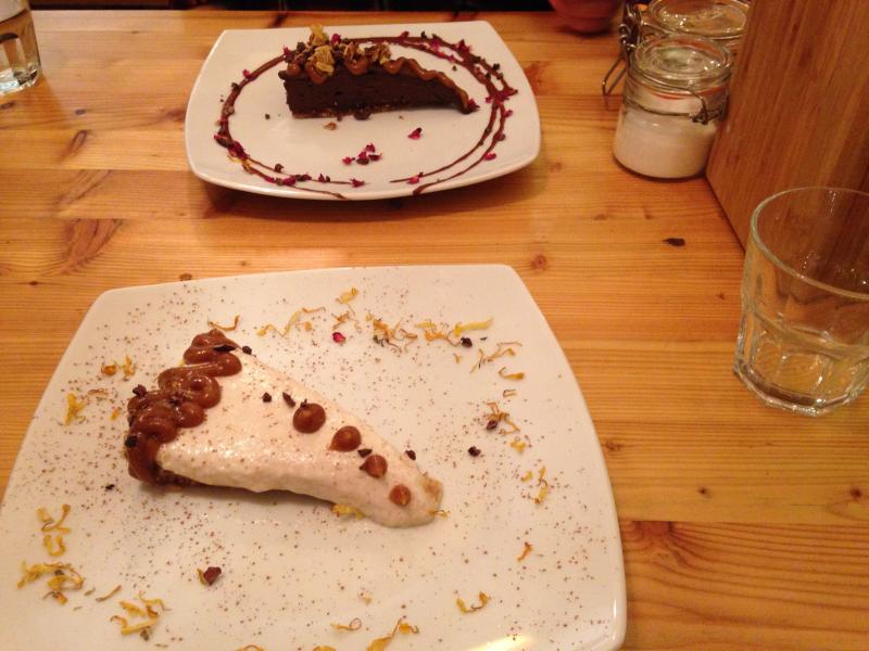 Banoffee pie and the raw chocolate brownie raw seeded crackers by Wildfood Cafe raw, vegan restaurant by Healthista