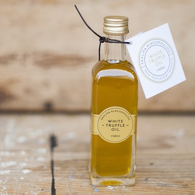 white truffle oil on wooden table, farmdrop review, by healthista