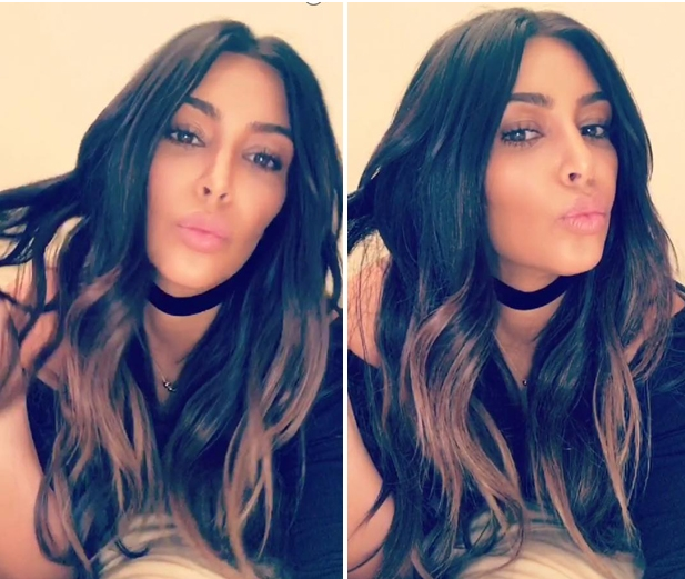 kim kardashian on snapchat layage hair by healthista