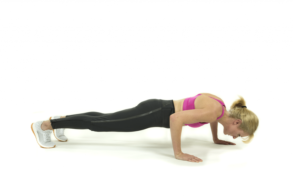 Kelly demonstrating a press up