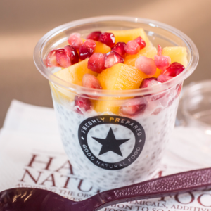 Pret mango and chia seed pot, Eating out as a vegan - my 4 week no meat, egg or dairy challenge by healthista