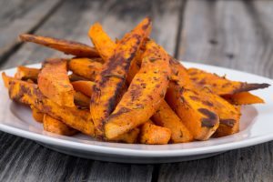 Tom loves to cook sweet potato chips as a quick snack or a side to a healthy meal. 