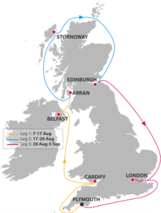 map of uk, join an all female science sail around the uk by healthista.com