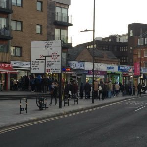 Long queue, Temple of Hackney Review: Vegan and missing fried chicken Look no further. by Healthista.com