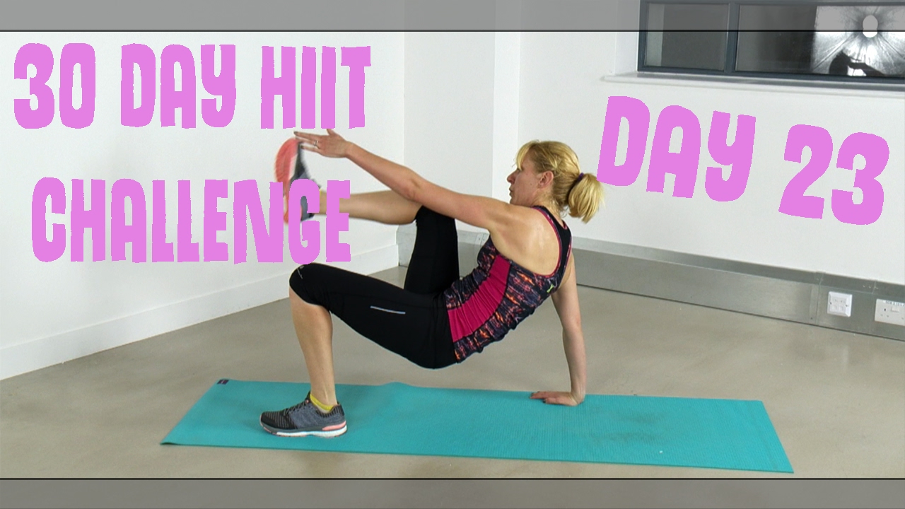 HIIT challenge abs, vsit, plank, kicks day 23