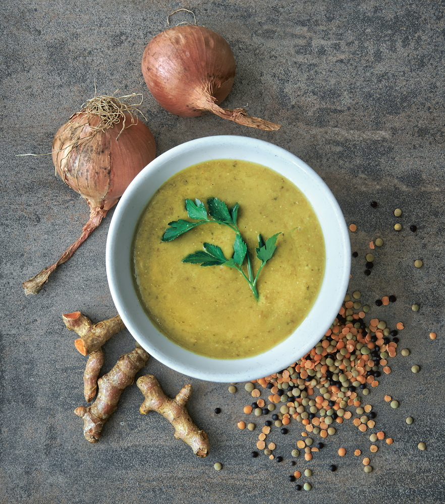 three vegan soups. soupologie, lentils