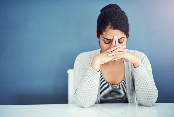 stressed woman What you should know about IBS TODAY Healthista