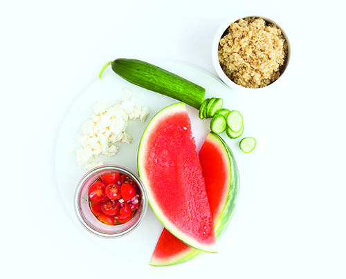 watermelon feta salad, 5 easy grain bowl recipes, by healthista (10)