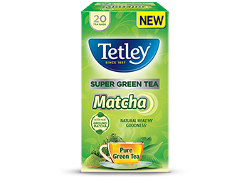 Tetley Super Green Tea Matcha, 9 best tasting green teas for beginners, by healthista.com 